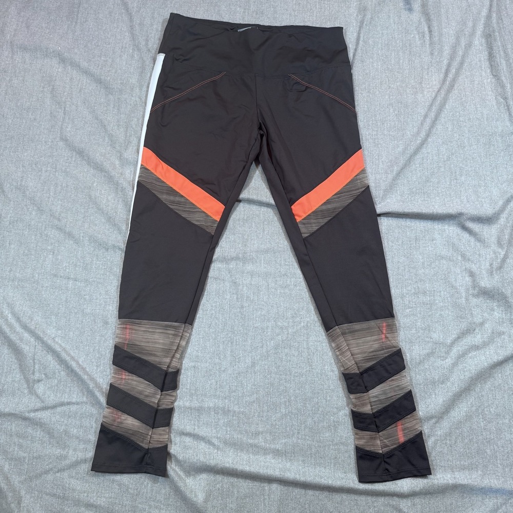 Lucky in Love Leggings Womens Large Mesh Panel High Rise Athletic Pants Yoga Gym